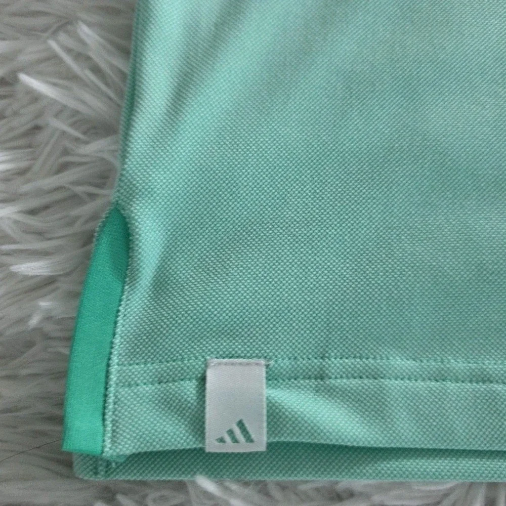 Adidas‎ Golf Mens XL Climacool Polo Shirt Mint Green Glenmore Logo Short Sleeve